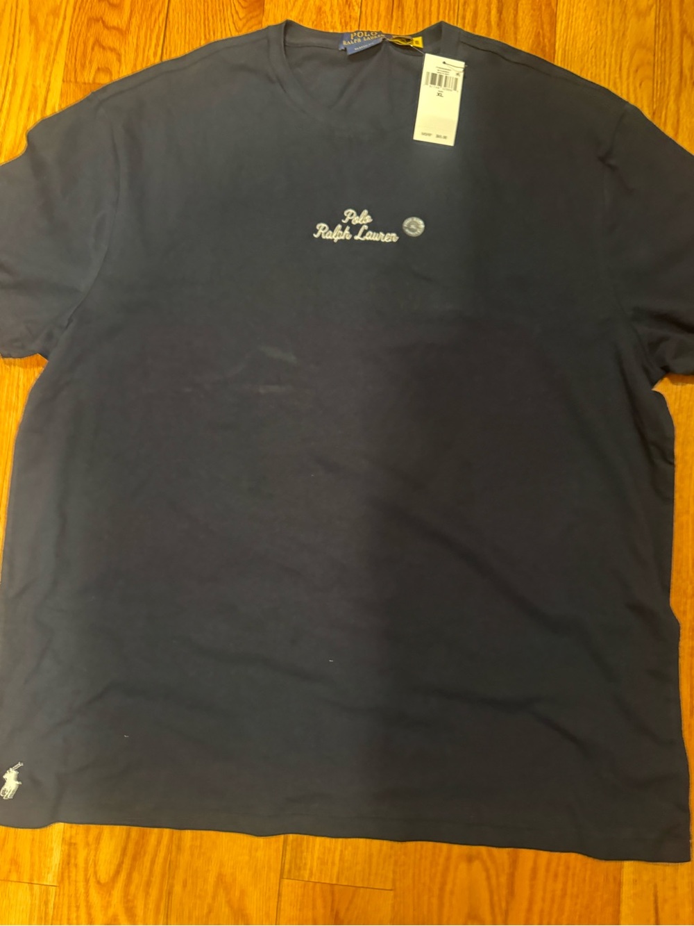 Ralph Lauren Navy Short Sleeve Crewneck Tee with Embroidered Logo